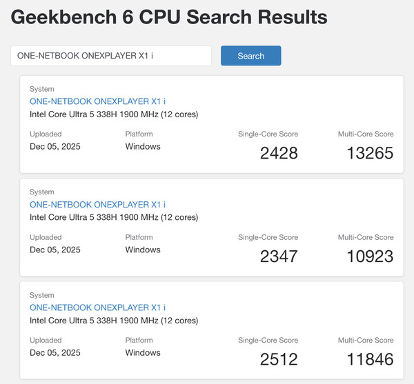 (Kép forrása: Geekbench)