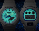 A Casio G-Shock Hidden Glow sorozat fényes megközelítést alkalmaz a fehér és kék esztétikával a lumineszkálák mellett. A képen jobbról balra - Casio DW-6900HDS-7A1 és a Casio GA2100HDS-7A. (Kép forrása: Casio)