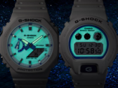 A Casio G-Shock Hidden Glow sorozat fényes megközelítést alkalmaz a fehér és kék esztétikával a lumineszkálák mellett. A képen jobbról balra - Casio DW-6900HDS-7A1 és a Casio GA2100HDS-7A. (Kép forrása: Casio)