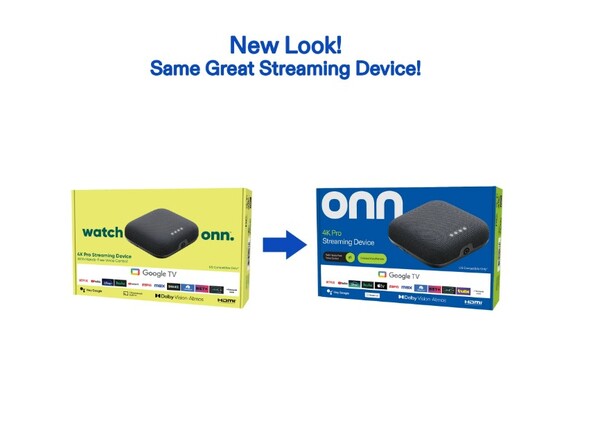 Az Onn 4K Pro kiskereskedelmi doboza mostantól hasonló az Onn 4K Plus dobozához. (Kép forrása: Walmart)
