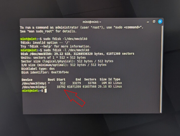 Írja fel a második partíció kezdőszektorát