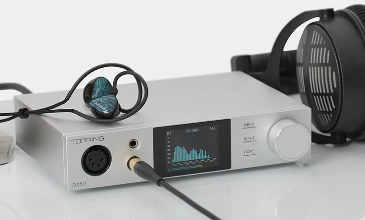 A Topping DX5 II DAC nagy teljesítményű erősítővel rendelkezik, amely képes nagyimpedanciájú fejhallgatók meghajtására. (Kép forrása: Topping)