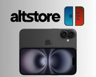 AltStore és meloNX logók az iPhone 16 felett (Kép forrása: Apple, AltStore, meloNX szerkesztéssel)