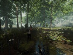 Egy kép, amely a The Forest című játék egyik környezetét ábrázolja.