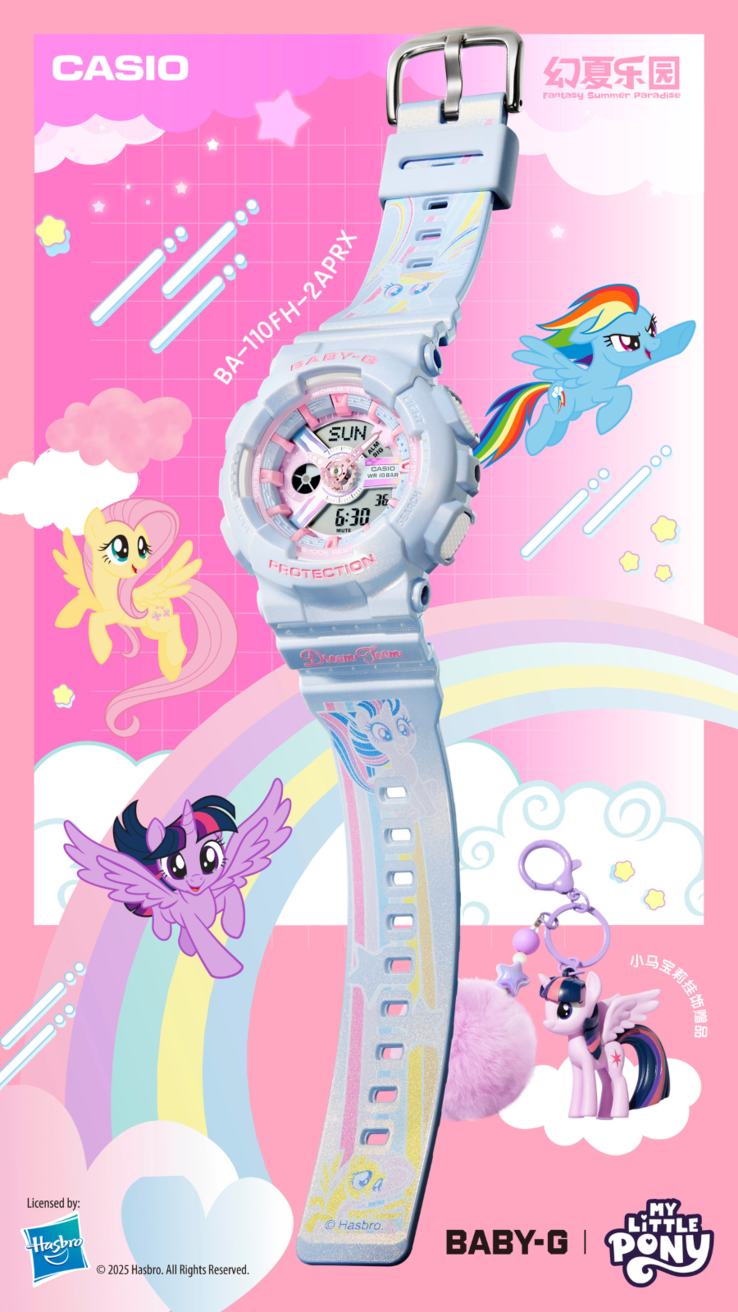 A Casio G-Shock Baby-G x My Little Pony BA-110FH-2APRX óra. (Kép forrása: Casio)