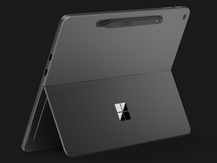 A Surface Slim Pen (2. kiadás) mágnesesen rögzül a Surface Pro 12 (2. kiadás) hátuljához a töltéshez.