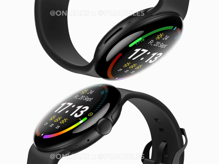 Egy CAD-alapú renderelés arról, hogy a Pixel Watch 4 várhatóan hogyan fog kinézni. (Kép forrása: 91mobiles &amp; OnLeaks)