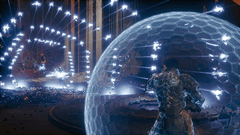 Arjun Devraj beveti a Soltari pajzsot a Carcosa-ra érkező lövedékek hulláma ellen.