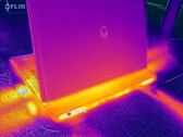 Alienware 16 Area-51 hőmérsékleti térkép, amikor a Cyberpunk 2077-et Overdrive módban dörzsöli