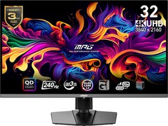 Az MSI MPG 321URX egy 32 hüvelykes 4K QD-OLED monitor 240 Hz-es frissítési frekvenciával. (Kép forrása: MSI/Amazon)