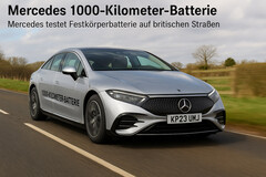 Mercedes 1000 kilométeres akkumulátor: A Mercedes szilárdtest-akkumulátort tesztel brit utakon. (Kép forrása: DallE3)