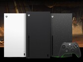 Xbox Series X fehér (balra), fekete (középen) és a Galaxy Black Special Edition (jobbra). (Kép forrása: Microsoft)