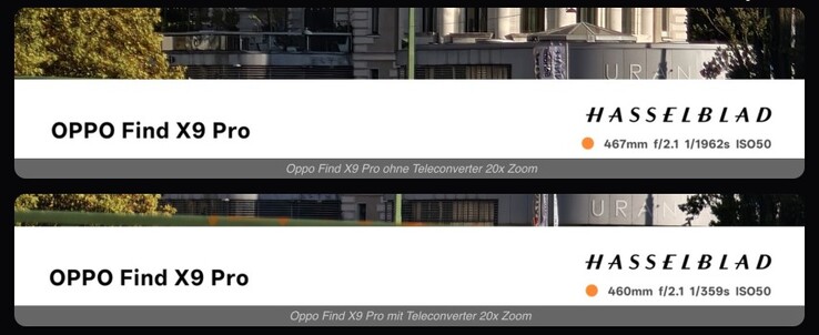 A külső objektív használatakor a zársebesség és/vagy az ISO-értékek jelentősen megváltoznak, ami fényveszteséget jelez.