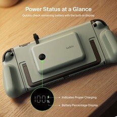 A mágneses power bank kijelzővel és beépített töltőkábellel rendelkezik.