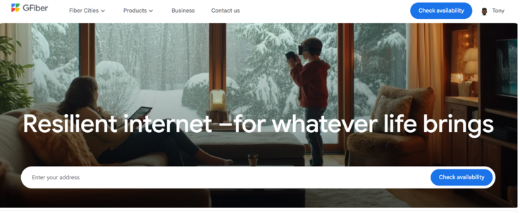 Google Fiber Sign Up oldal (Kép forrása: Antony Muchiri)
