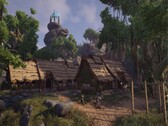 Egy kép, amely az Elex című játékban szereplő falut ábrázolja; a játék jelenleg a Steam-en kapható.