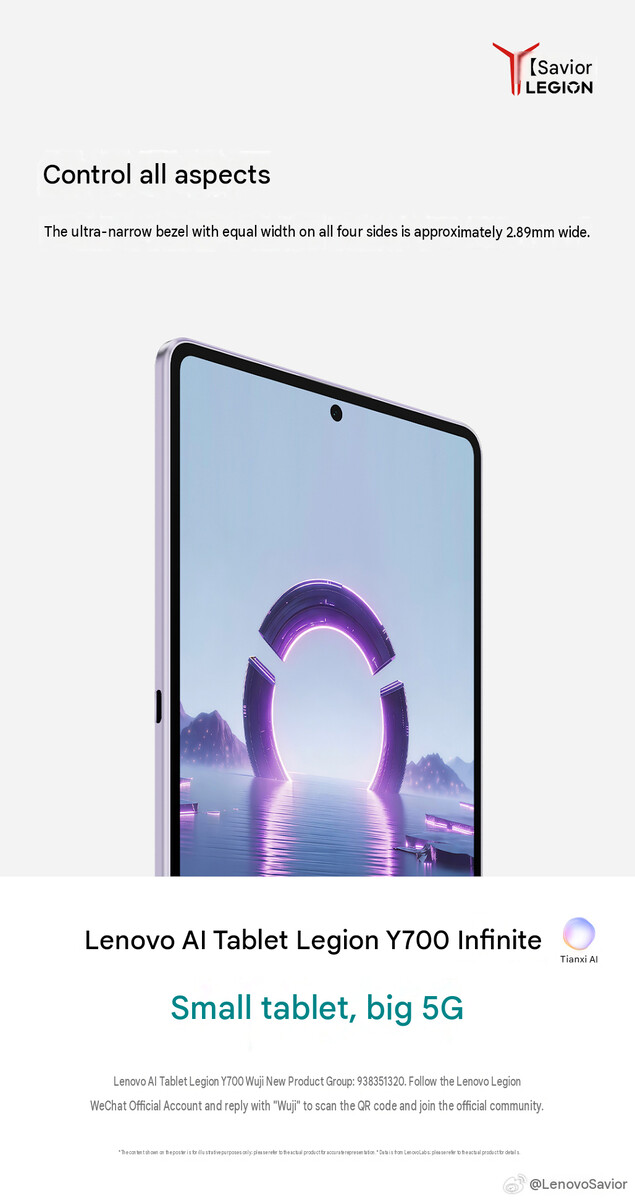 A Legion Y700 Infinite tablet keretvastagsága (gépi fordítás)