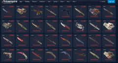 A CS2 árkövető weboldal Price Empire képernyőfelvétele (kép forrása: Price Empire)